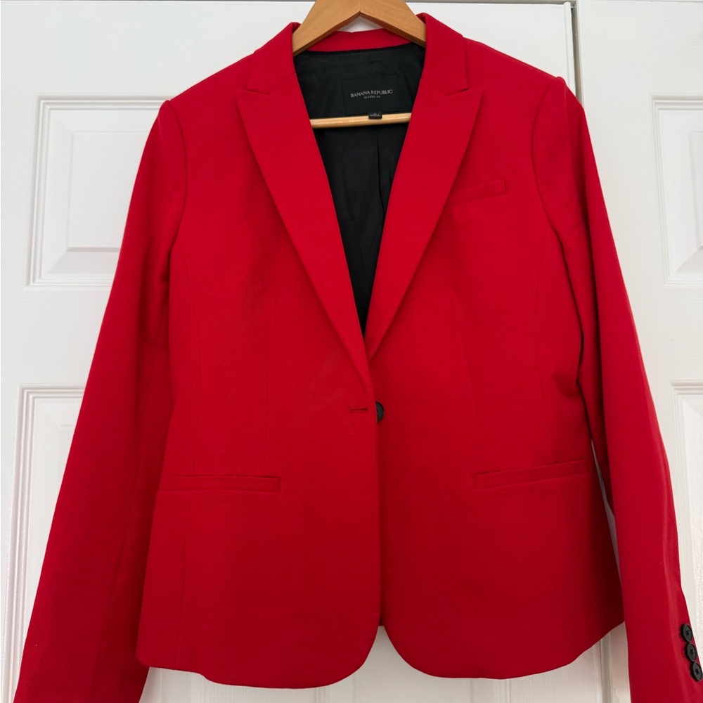 Banana Republic Bright Red Single-Button Women's Blazer